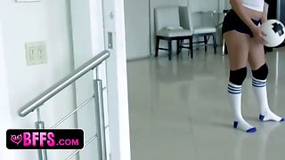 Bffs - beautiful teenage sluts leave the beach volleyball game to share some hard penis and Sex Toys