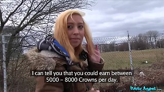 Watch this Innocent Teenager get bent over for cash & get a hot creampie in public