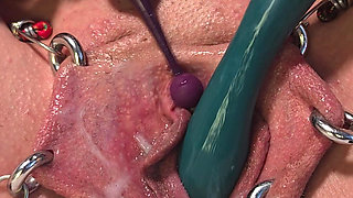 Dripping Creampie Orgasm of My Pierced Pussy