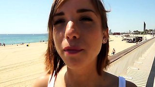 teen babe jamps on massive prick and swallows load