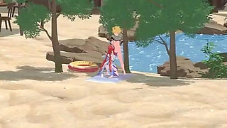 Genshin Impact - Ayaka, Barbara and Nilou’s Secret Beach Sex with Aether - Seductive Moans - 3D NSFW Animation
