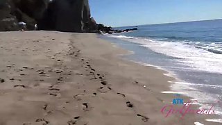 Beach Encounter with Kourtney Rae: Amateur Lesbian Hookup and Road Head POV