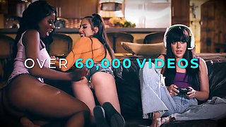 LEZ BE BAD - Tattooed Anna de Villes Oiled Ass FISTED Hard By BFF Tommy King While Fingering Pussy