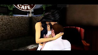3D Animated Couple Fucking in a Cafe!
