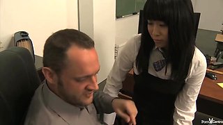 Yuki Mori is that schoolgirl who sucks cocks and gets fucked while others are studying