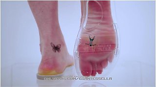 Giantess Girlfriend Squishes Tiny Shrunken Boyfriend Inside Her Sandals