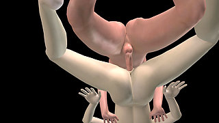 Animated 3D Porn - Asian Man Fucking Beautiful Girl in Missionary Pussy & Ass Creampie