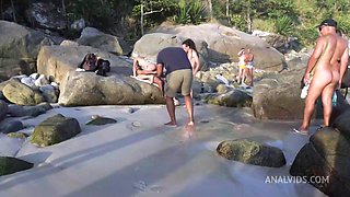Heloas Big Ass Wrecked by 60 Dudes on Beach