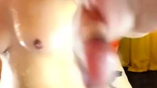 Amateur Deepthroat Blowjob with Dildo