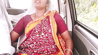 Telugu step mom car sex long drive for sex with step son, telugu dirty talks.