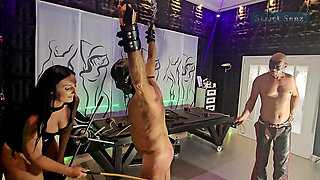 Bi-slave Hard Whipping Hard Caning by Femdom Maledom Part 1