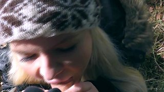 Hardcore double blonde blowjob