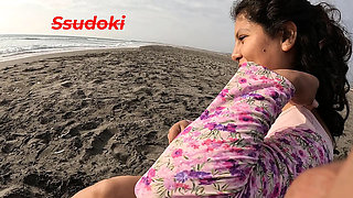 Elbergaslocas & Ssudoki - First Time Nudist Beach Sex - Latina MILF Shows Tits in Public - Outdoor Creampie POV