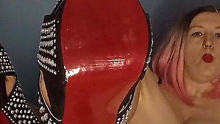 Lady Angela Vaping Seductively in Her Bedroom While Prompting Red Bottom High Heels to Camera