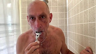 Daoud takes a shower and shaves