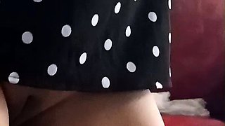 Asian shaved pussy No Panties dancing