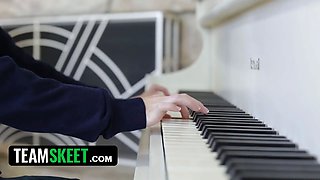 Teamskeet - gorgeous blond beauty with cool figure turns piano lesson into hardcore hardcore session