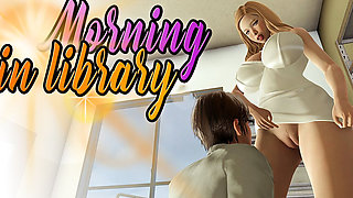 Licking Pussy of a Young Library Worker Before the Worktime Start