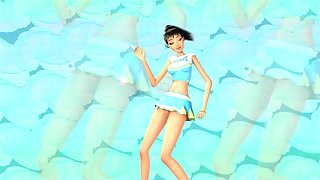 3DGSPOT - Good-sized Breasts Rock hard Tribbing During Grappling Struggle! ANIMATED BANG-OUT!
