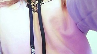 Amateur striptease and Solo masturbation