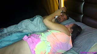 BBW Wife Jerks off Husband at Bedtime