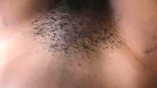 Beautiful Black Hairy Pussy Covered with Thick Cum
