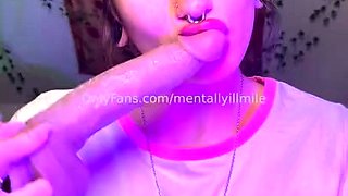 Busty amateur brunette vixen toying her tight pussy