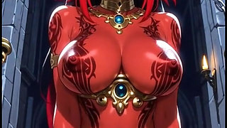 red demon girls sexy pose (Ai animation)