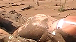 Julie Fucked Like a Mud Pig - Dress Destroyed, Lingerie, Pounded, Hogtied, Face in the Mud