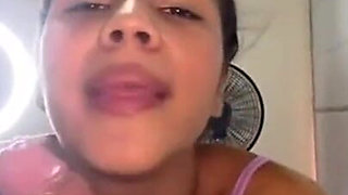 Beautiful Brunette Fitness Girl with Small Tits Gets Her Mouth Filled with Milk - POV