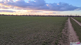 German Blonde Hitchhiker Pick up and Get Risky POV Outdoor Fuck in Car