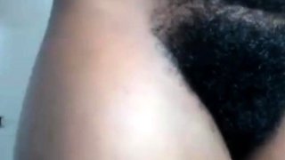 African Amateur's Hairy Webcam Show