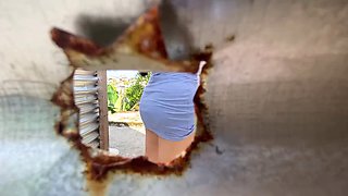 Beach Cabana Cam Shows Big Ass and Voluptuous Latina