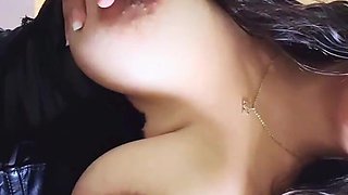 Beautiful Gothic Girl Takes Out Her Huge Natural Tits to the Joy of Her Fans