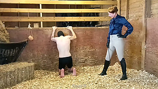 Sadistic Stables Sack Smashing Extreme Ballbusting and Cropping Punishment