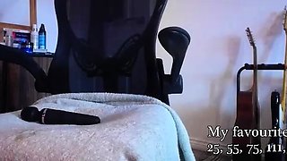 Hot busty masturbating shemale toys her ass