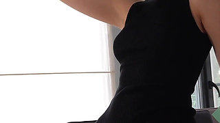 I'll Eat Your Cum! Why Were You Rubbing Your Huge Cock Against My Oily Pussy? Now I Also Want to Fuck on the Table