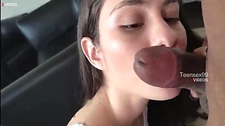 Natalia gets a creampie while wearing shorts, watch the cum leak from her pussy!