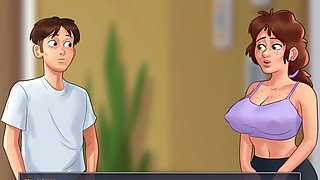 Yoga pants fantasy with loud moans and animated adventures