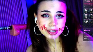 Independent Teen brunette girl toying pussy outdoor