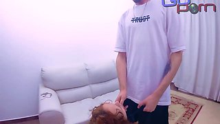Innocent Girl Gets Humiliated By Green Hair Guy, Wild Sex And Cumshot On Dusty Carpet