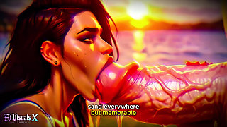 (4k) Ai 3D Animated Porn - Latina Baddie Worships Big White Cock (interracial Asmr) - Ai Visuals X