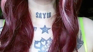 Sexy Alternative Redhead Drinking Soda and Burping
