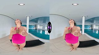 Naughty brunette plays with her Wet Pussy for a stranger - tmwvrnet