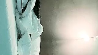 Cute amateur Asian web cam girl teases her great body