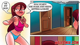 Spying behind the door - The Naughty Home Tittle 8