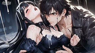 Goth Girl Fan Fucks Rockstar Backstage  - Hentai