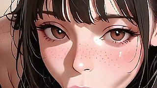 Cute Girl Sloppy Blowjob Anime Hentai