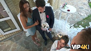 Vip4k. hot bride is having a aggressive porn with a tormentor of ceremonies, guests are shocked