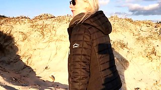 Blonde teen nudist Virginie at beach